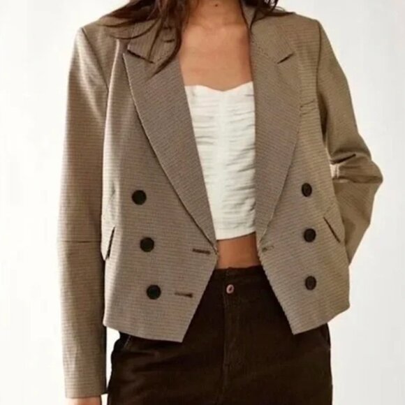 Free People Betty Plaid Blazer - Picture 1 of 10